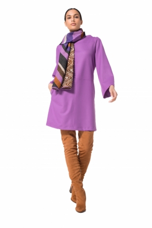 rechtvallende jurk met stretch 41 Purple
