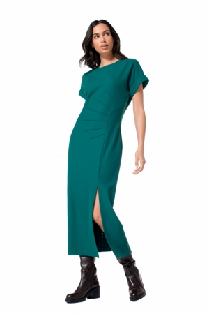 licht aansluitende midi jurk m 60 Emerald