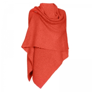 cosy poncho sjaal 52 Coral Red