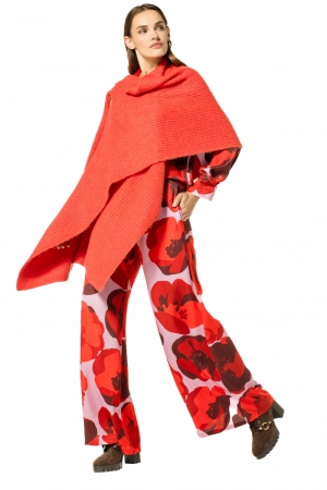 cosy poncho sjaal 52 Coral Red