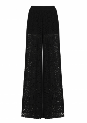 soepelvallende broek in croche 10 Black
