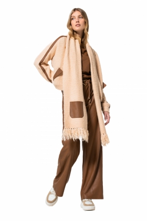 asymmetrische cardigan met eco 31 Brandy