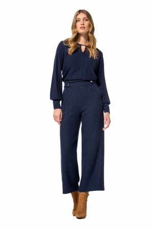 comfortabele broek met lurex,  21 Navy