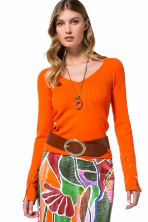 aansluitende comfortabele pull 52 Orange