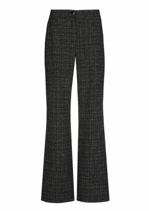 rechtvallende broek in tweed,  10 Zwart