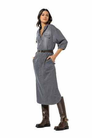 comfortabele midi jeansjurk 11 Dark Grey Je