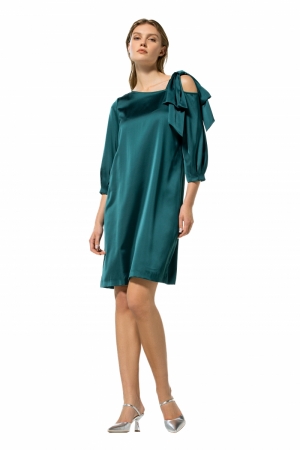 rechtvallende geklede jurk 60 Dark Green