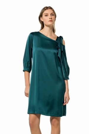 rechtvallende geklede jurk 60 Dark Green