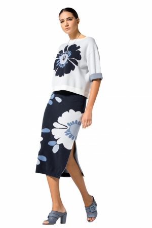 comfortabel aansluitende rok i 21 Navy