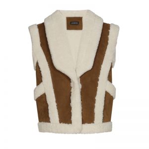 suede-look bodywarmer 32 Caramel