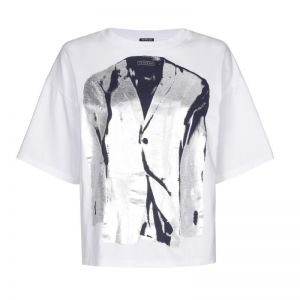 t-shirt in katoen met blazerpr 14 Silver