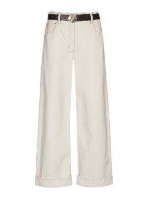 Broek in katoenmix, normal wai 93 Natural