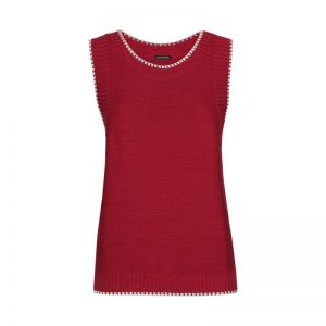Mouwloze bi-color trui 50 Dark Red