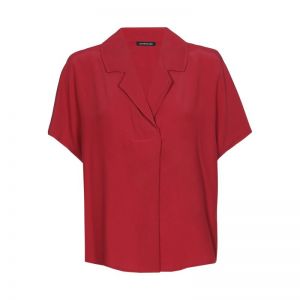 Top met elegante kraag 50 Dark Red