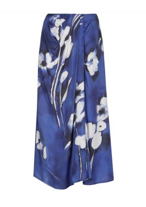 Elegante rok in aquarelprint 29 Multicolor