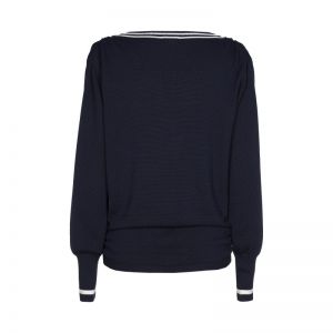 Trui met gestreepte V-hals 21 Navy