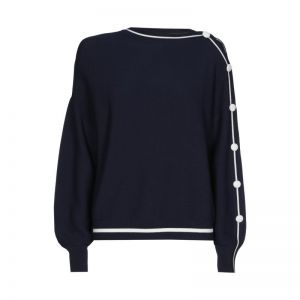 Trui met drukknoopdetail 21 Navy