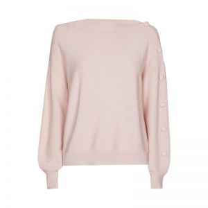 Trui met drukknoopdetail 74 Nude