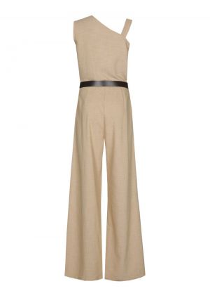 Jumpsuit met asymmetrisch scho 35 Caramel