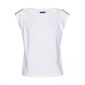 Katoenen T-shirt met schouderd 90 White