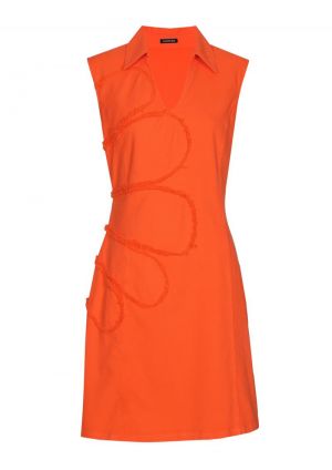 Jurk met uitgerafeld bloemdeta 54 Orange