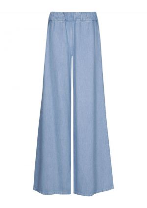 Palazzo broek in denim, elasti 25 Crystal Blue