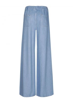 Palazzo broek in denim, elasti 25 Crystal Blue