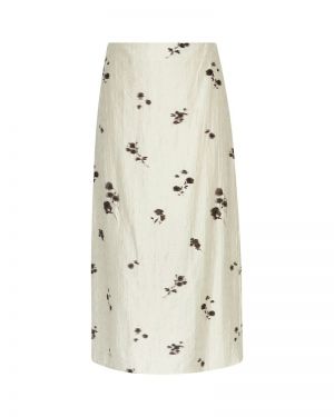 MSCHRianne Skirt AOP Oatmeal Flower