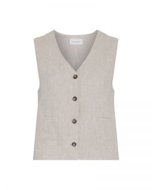 MSCHViana Ginia V Neck Waistco Sand Melange be