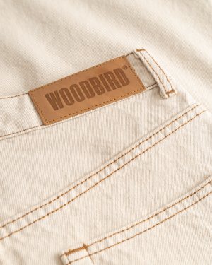 WBShan OW Denim Shorts Off White