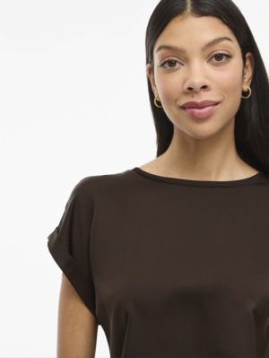 VIELLETTE S/S SATIN TOP - NOOS 4871305 Brown