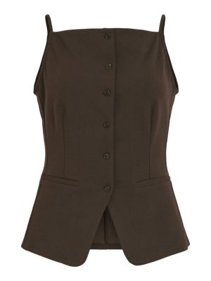 VIJONA SQUARE NECK S/L TOP 5025619 Coffee