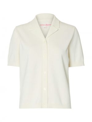 SLFAMOUR SS KNIT POLO CARDIGAN 4925581 Egret P