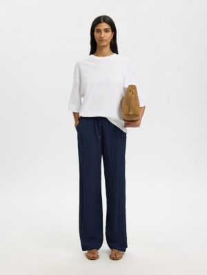SLFIONA HW WIDE STRING PANT B 4938551 Dark Sa