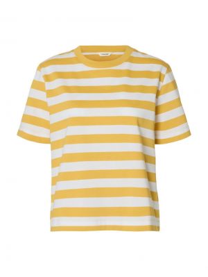 SLFESSENTIAL SS STRIPED BOXY T 4916139 Ochre B