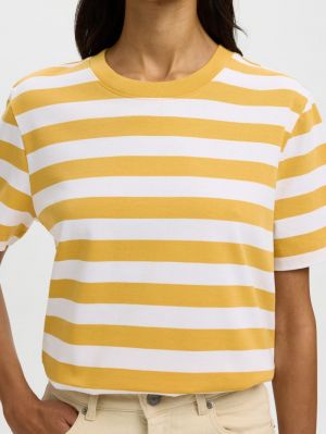 SLFESSENTIAL SS STRIPED BOXY T 4916139 Ochre B