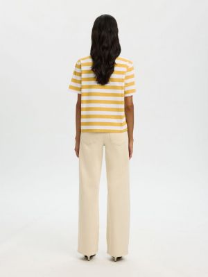 SLFESSENTIAL SS STRIPED BOXY T 4916139 Ochre B