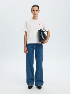 SLFELLA SS EMB BOXY TEE FT 4974548 Bright