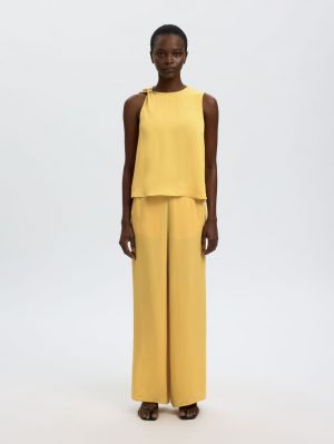 SLFLAURA HW SLIT PANT B 4987881 Ochre B