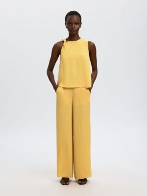 SLFLAURA HW SLIT PANT B 4987881 Ochre B