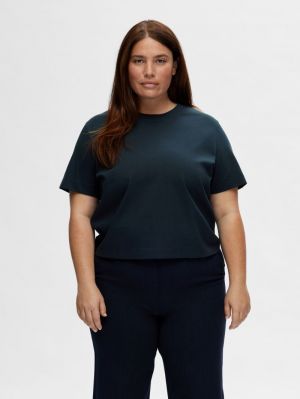 SLFESSENTIAL SS BOXY TEE NOOS 4442207 Dark Sa