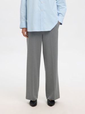 SLFEMMA-TARA MW WIDE PANT NOOS GREY