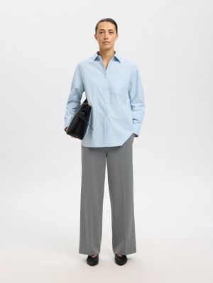 SLFEMMA-TARA MW WIDE PANT NOOS GREY