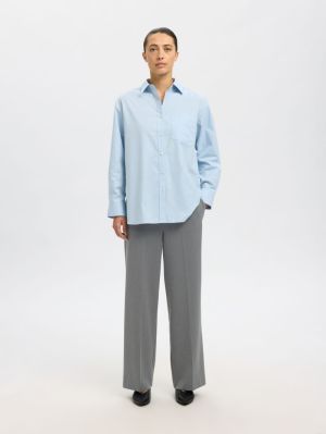 SLFEMMA-TARA MW WIDE PANT NOOS GREY