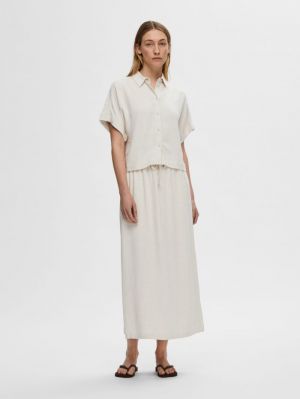 SLFVIVA SS CROPPED SUN SHIRT N 4498190 Sandshe