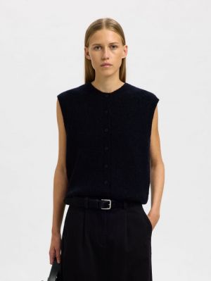 SLFLULU SL BUTTON O-NECK VEST  4900369 Dark Sa