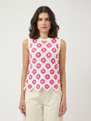 YASBALIS SL CROCHET TOP - FEST 5082978 Birch R