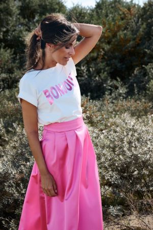 KIM - ecru/fuchsia