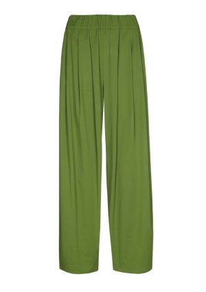 broek met plooidetail, elastic 60 Palmtree