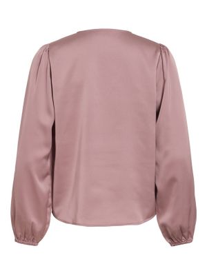 VIELLETTE L/S SMOCK SATIN TOP  5024599 Purple